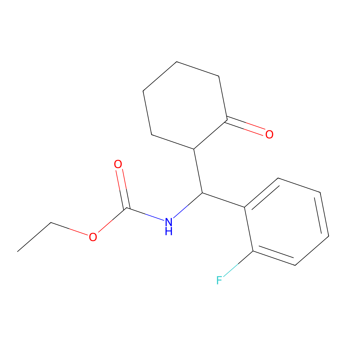 ethyl N-[(2-fluorophenyl)(2-oxocyclohexyl)methyl]carbamate molecular structure, CAS 551931-06-7