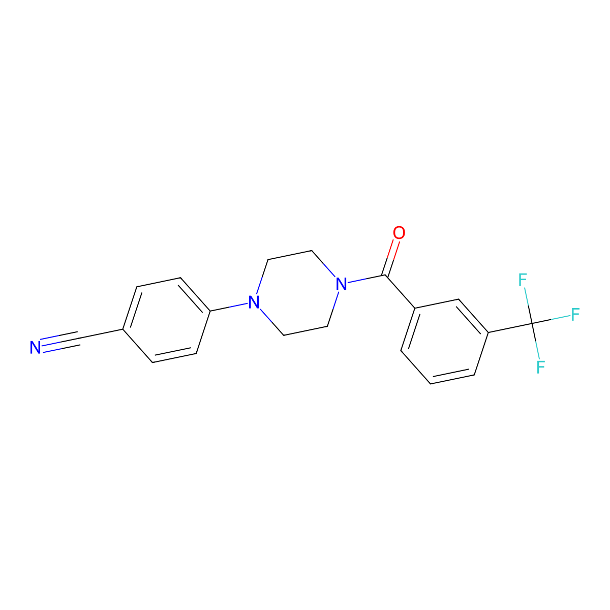 4-{4-[3-(Trifluoromethyl)benzoyl]piperazino}benzenecarbonitrile molecular structure, CAS 551931-11-4