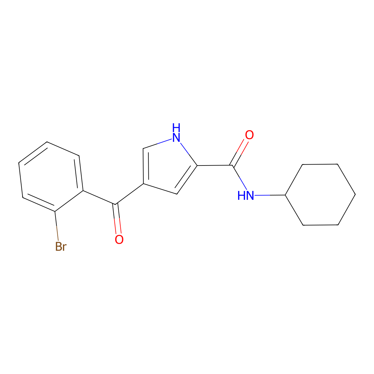 4-(2-bromobenzoyl)-N-cyclohexyl-1H-pyrrole-2-carboxamide molecular structure, CAS 551931-27-2