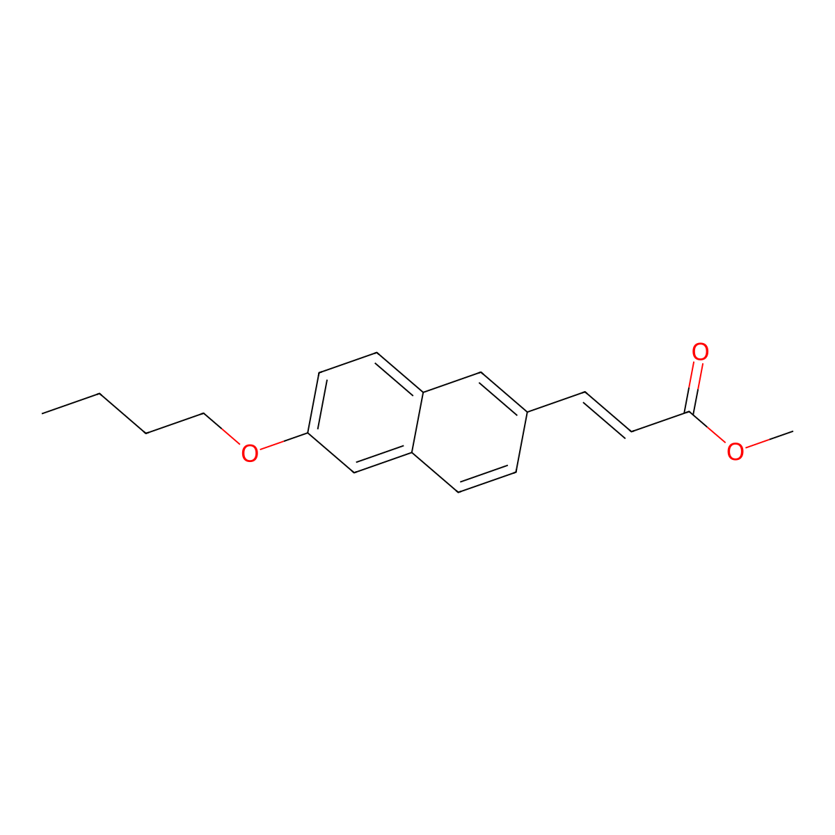 methyl (E)-3-(6-butoxy-2-naphthyl)-2-propenoate molecular structure, CAS 551931-31-8