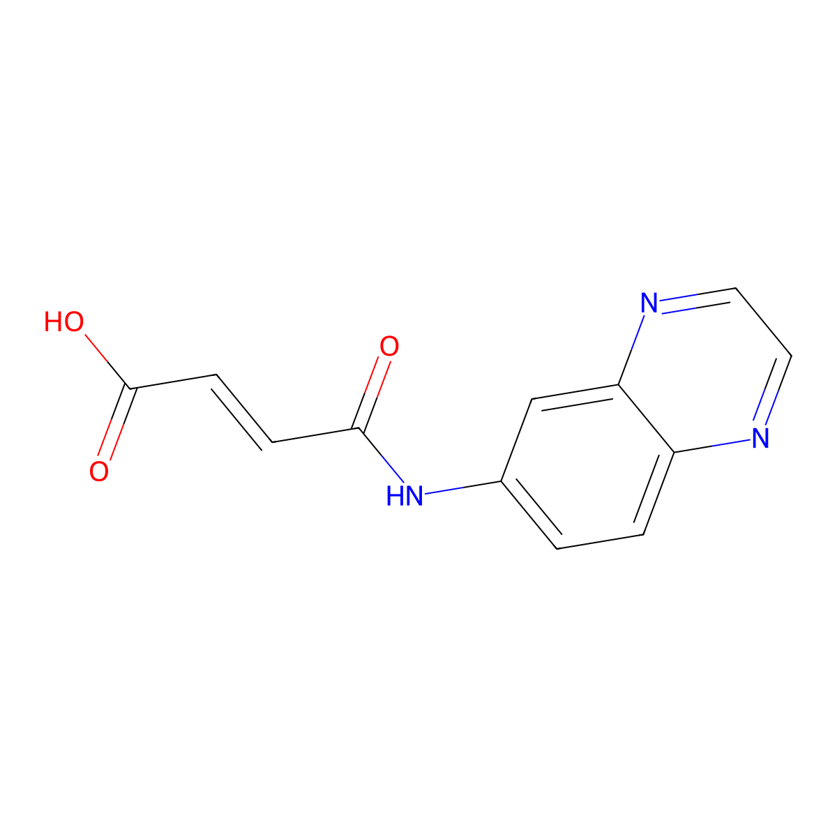 (E)-4-oxo-4-(6-quinoxalinylamino)-2-butenoic acid molecular structure, CAS 551931-32-9