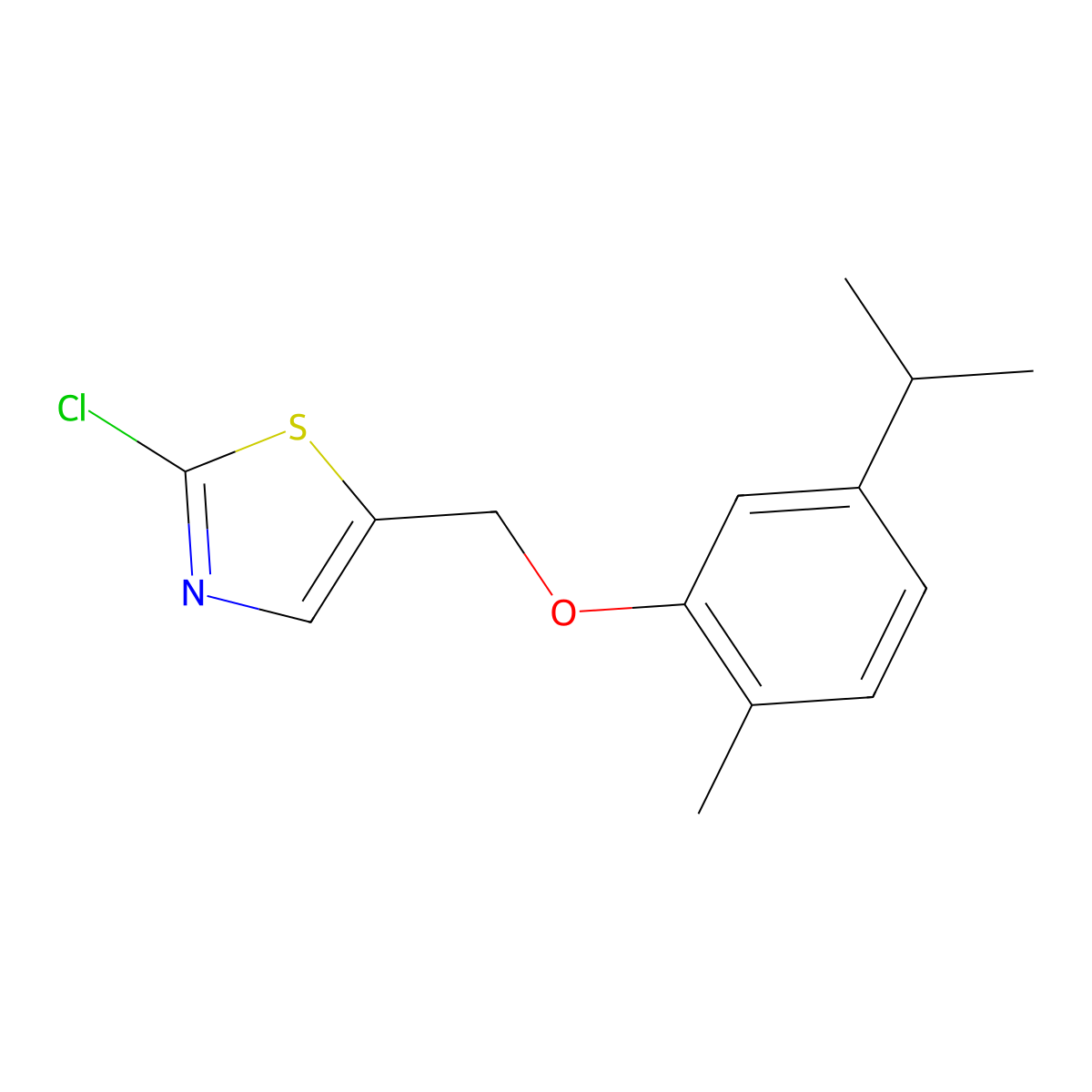 2-Chloro-5-[(5-isopropyl-2-methylphenoxy)methyl]-1,3-thiazole molecular structure, CAS 551931-36-3