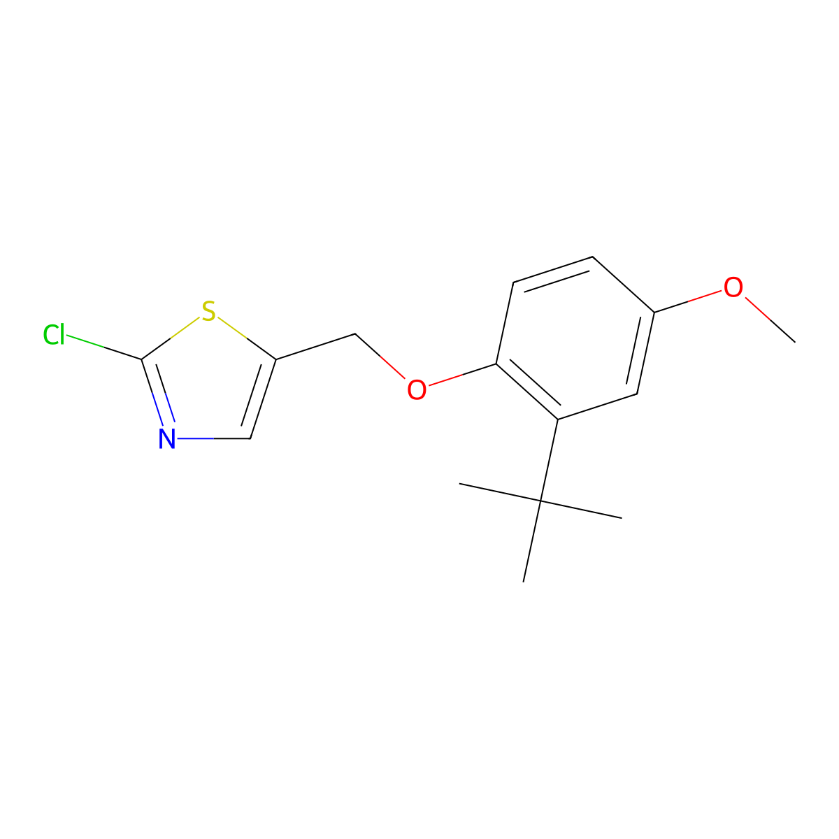 5-[(2-Tert-butyl-4-methoxyphenoxy)methyl]-2-chloro-1,3-thiazole molecular structure, CAS 551931-37-4