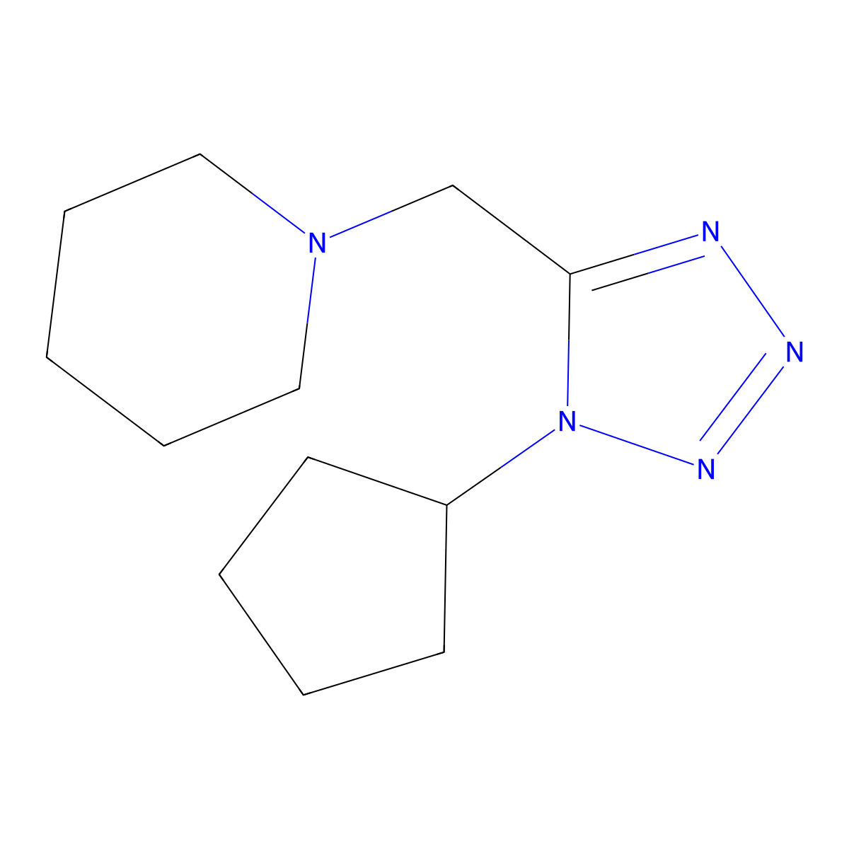 1-(1-Cyclopentyl-1H-tetrazol-5-ylmethyl)-piperidine molecular structure, CAS 551933-65-4