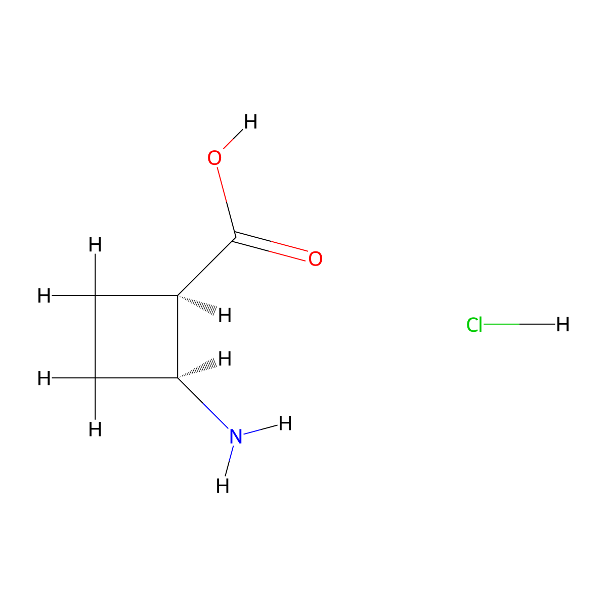 cis-2-Aminocyclobutanecarboxylic acid hydrochloride molecular structure, CAS 551936-38-0