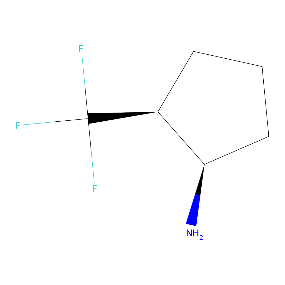 rac-(1R,2S)-2-(trifluoromethyl)cyclopentan-1-amine molecular structure, CAS 551936-59-5