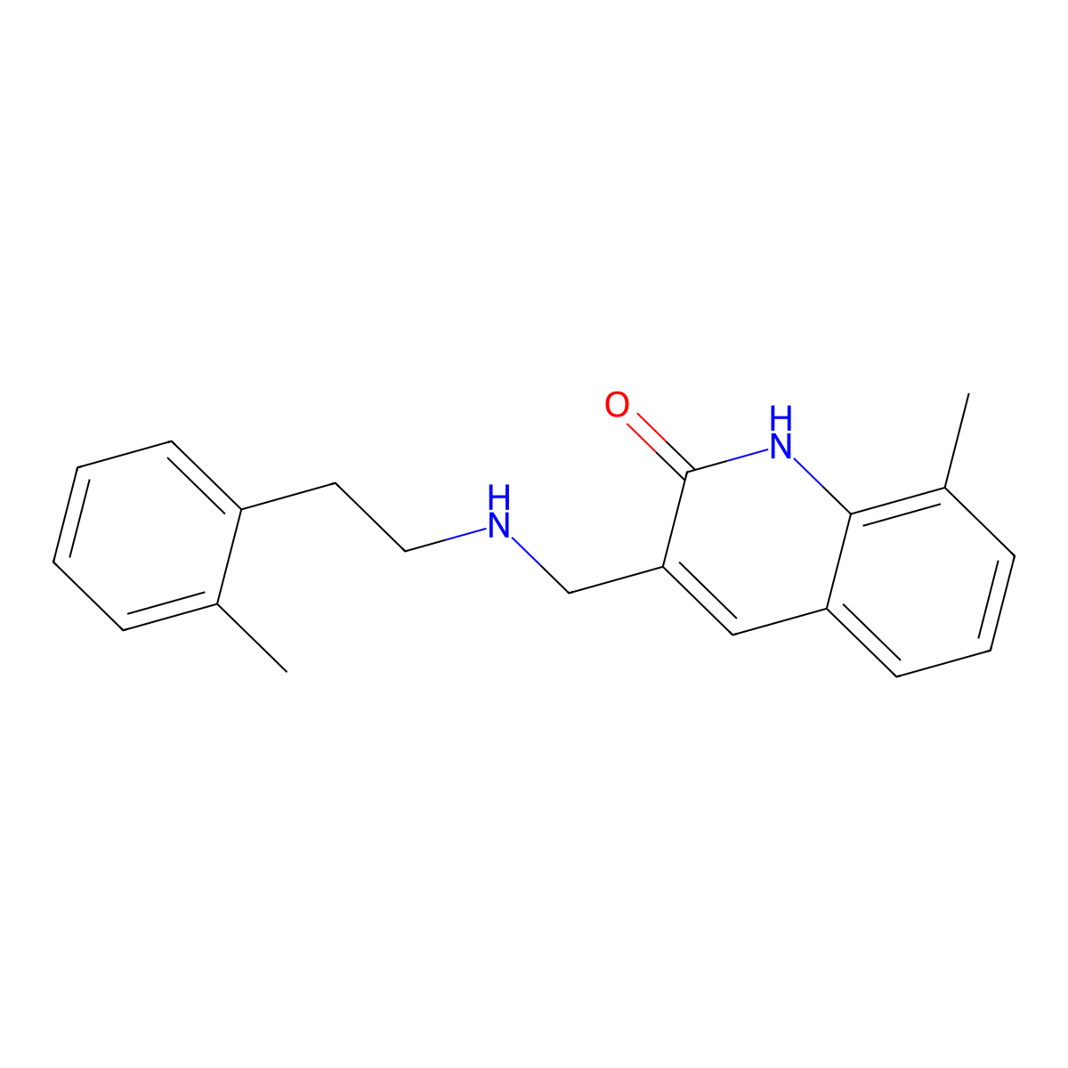 8-Methyl-3-[(2-o-tolyl-ethylamino)-methyl]-1H-quinolin-2-one molecular structure, CAS 551945-40-5