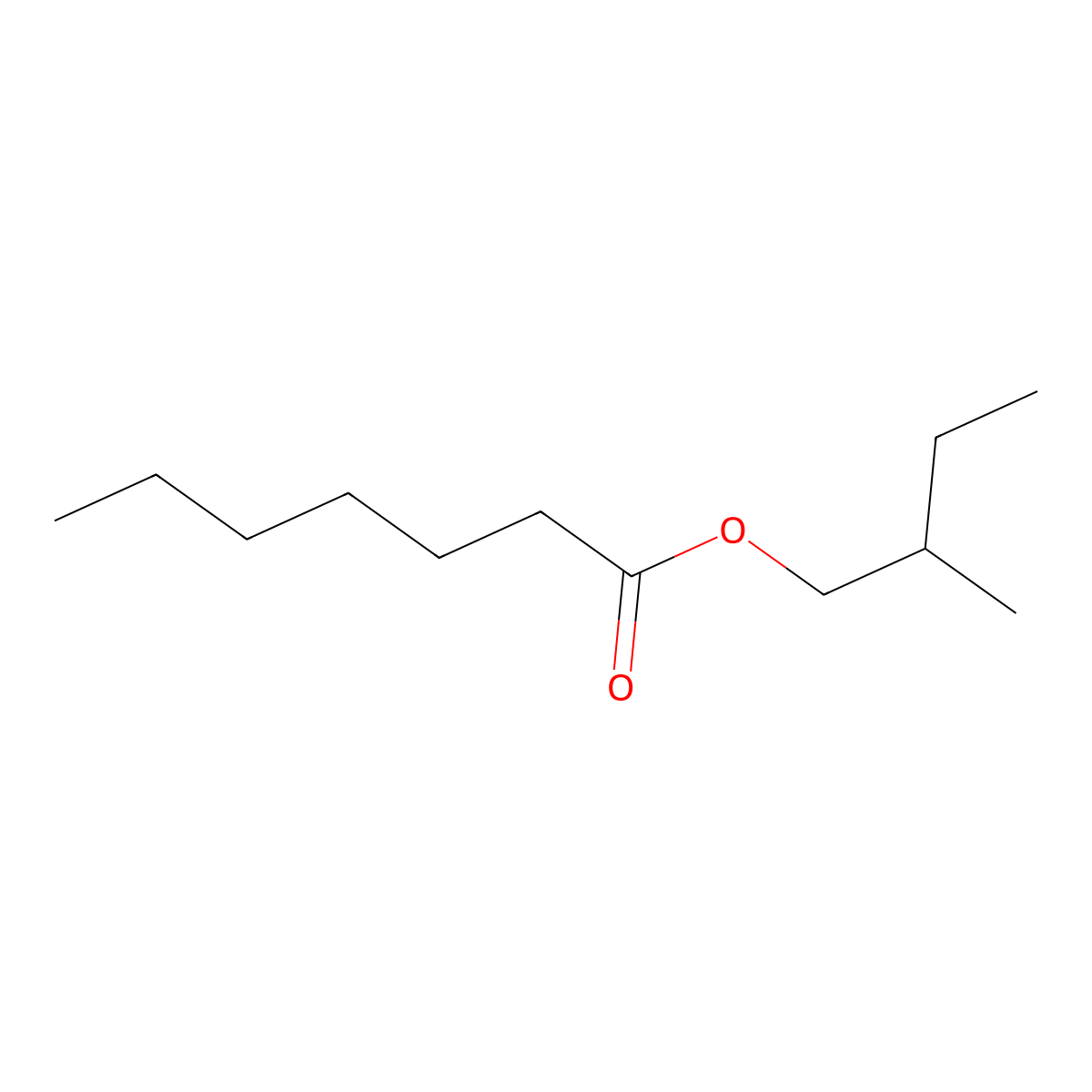2-Methylbutyl heptanoate molecular structure, CAS 55195-33-0