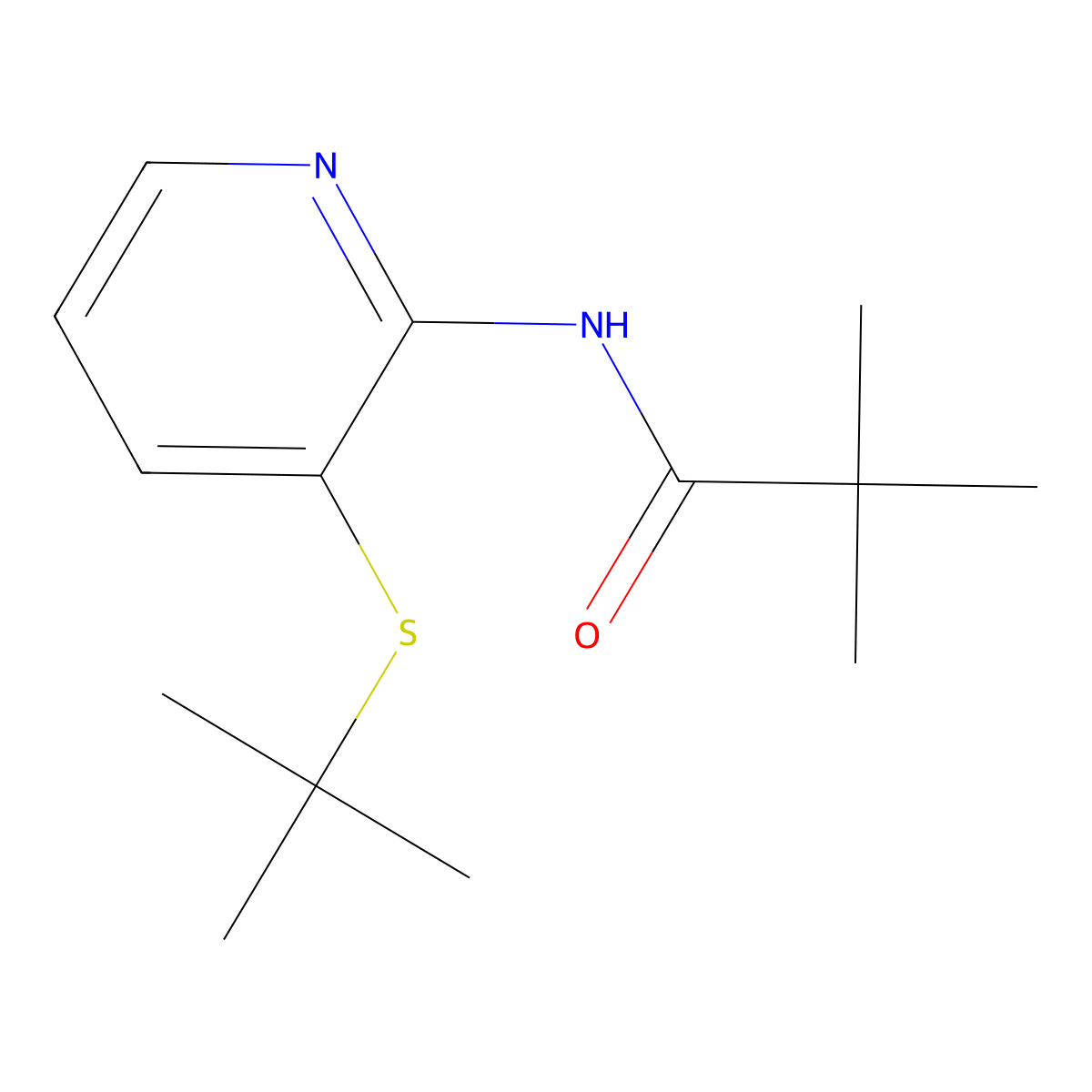N-(3-tert-Butylsulfanyl-pyridin-2-yl)-2,2-dimethyl-propionamide molecular structure, CAS 551950-44-8