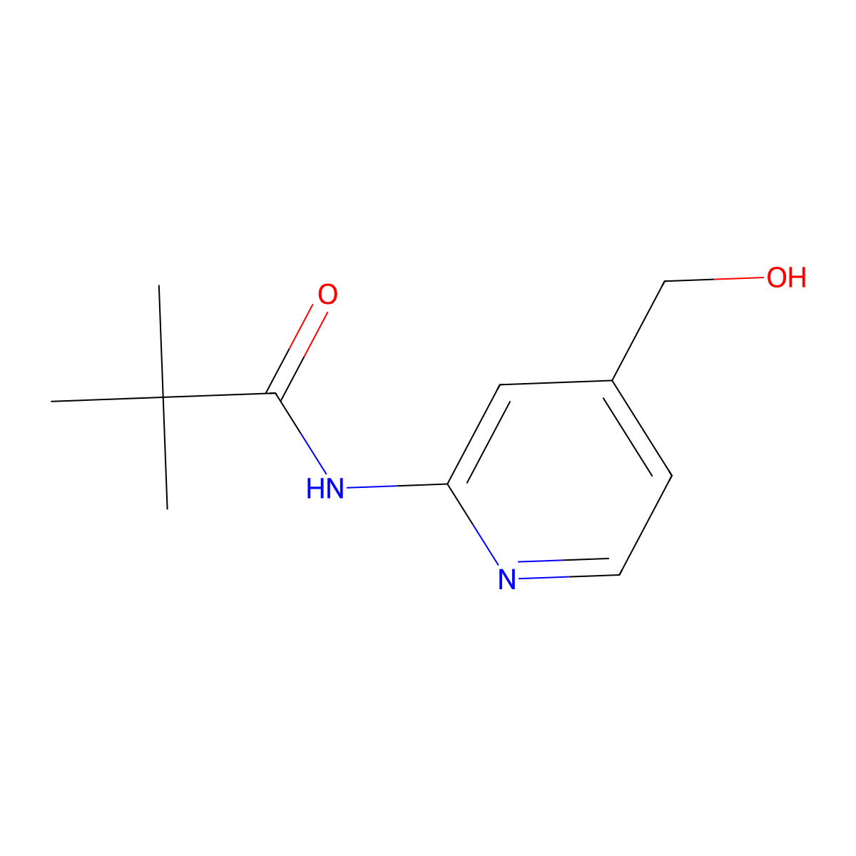 N-(4-Hydroxymethyl-pyridin-2-yl)-2,2-dimethyl-propionamide molecular structure, CAS 551950-45-9