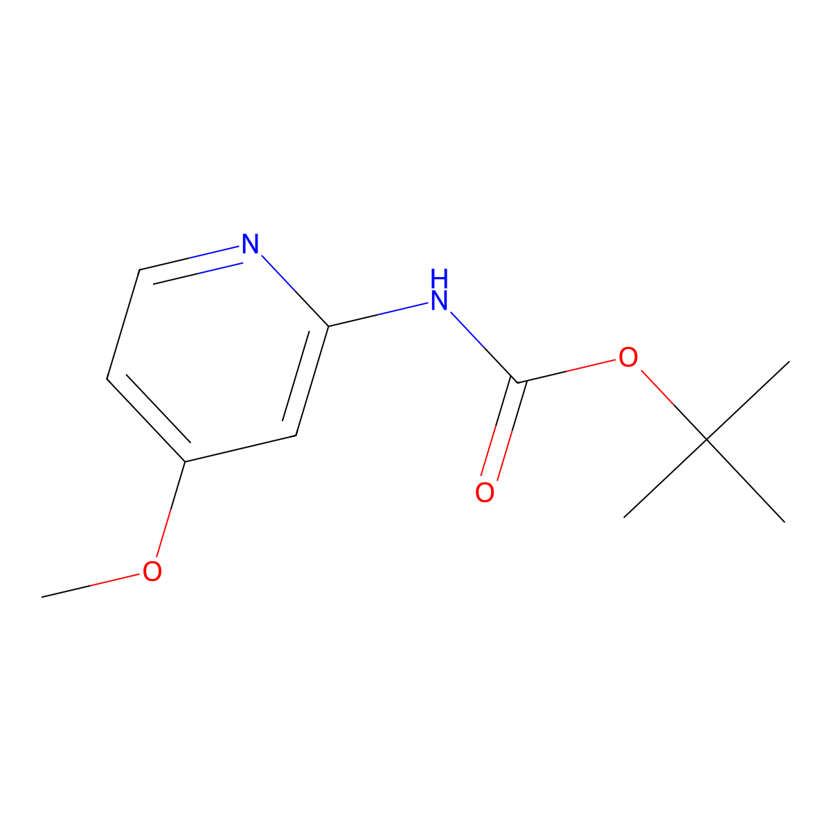 (4-Methoxy-pyridin-2-yl)-carbamic acid tert-butyl ester molecular structure, CAS 551950-46-0