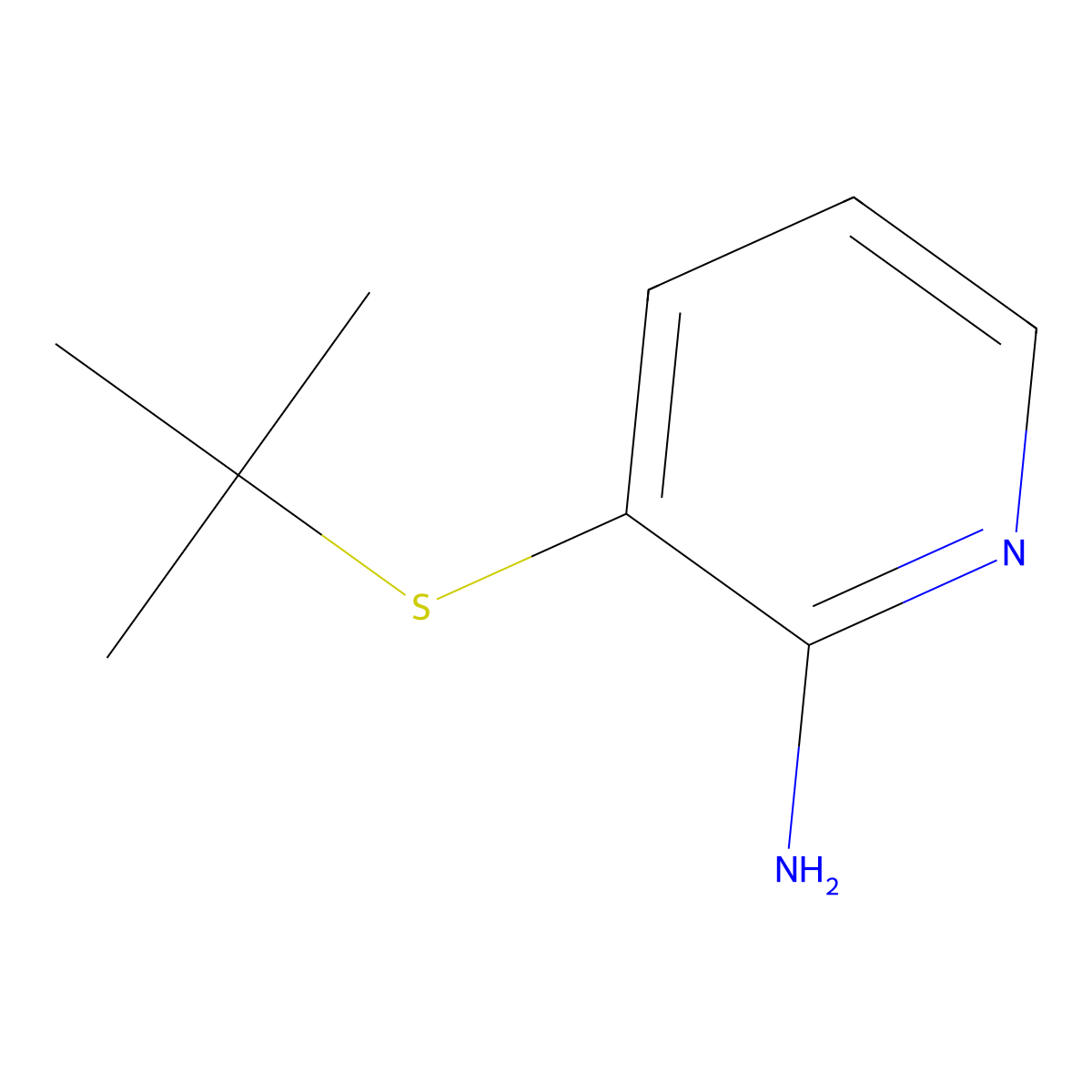 3-Tert-Butylsulfanyl-Pyridin-2-Ylamine molecular structure, CAS 551950-47-1