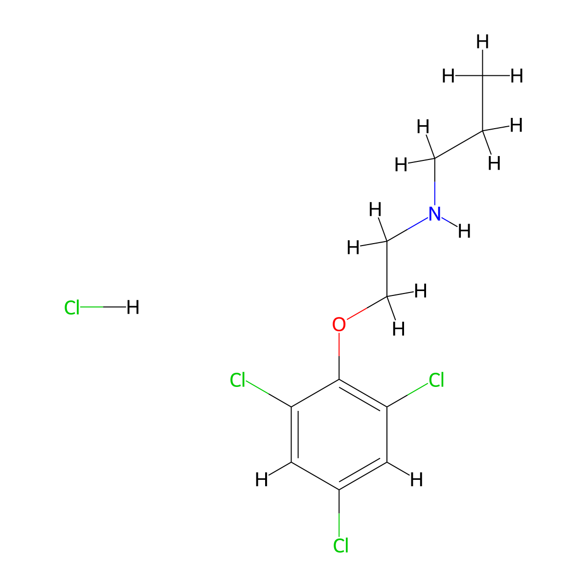N-(2-(2,4,6-Trichlorophenoxy)ethyl)propan-1-amine hydrochloride molecular structure, CAS 551952-55-7