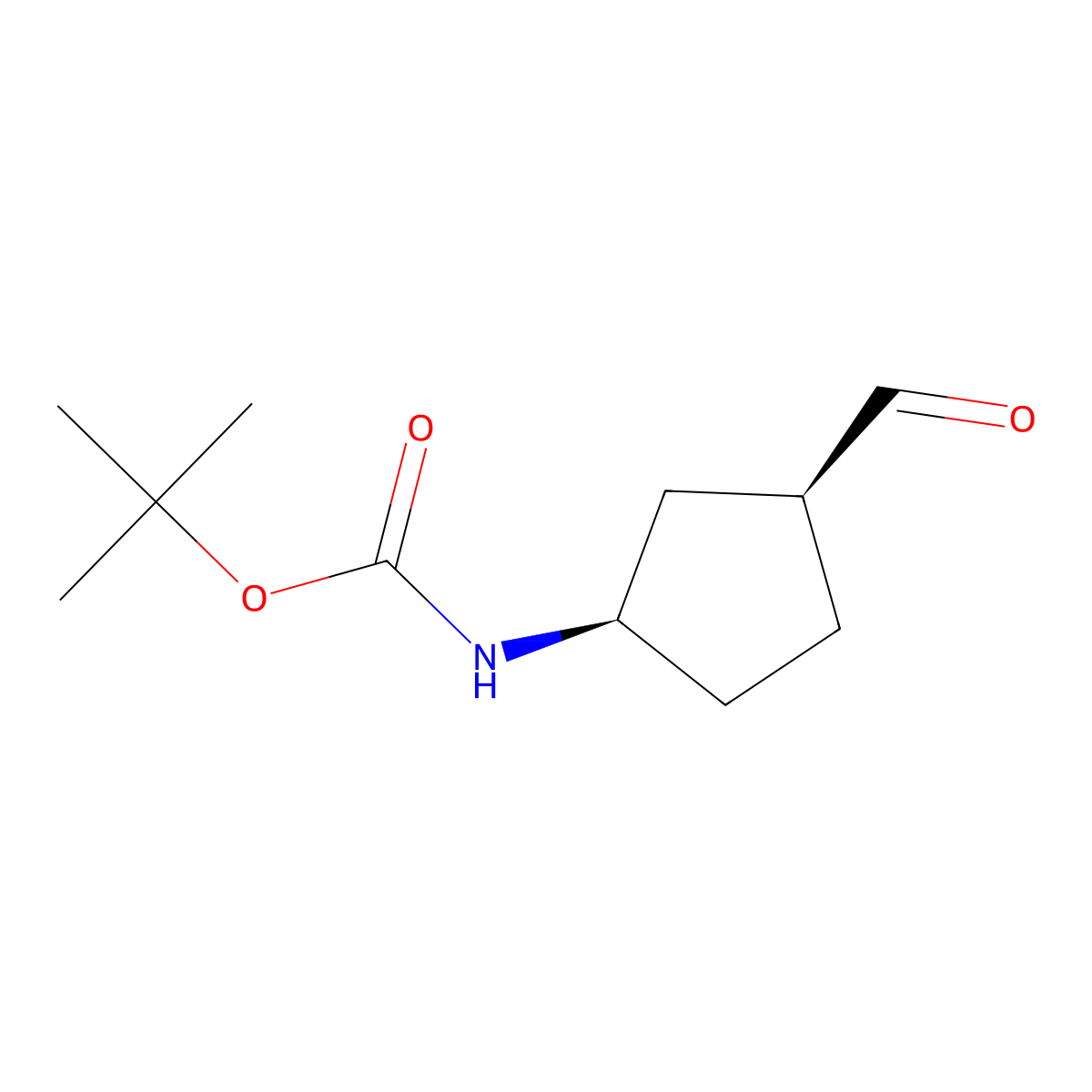 rac-tert-butyl N-((1R,3S)-3-formylcyclopentyl)carbamate molecular structure, CAS 551964-49-9