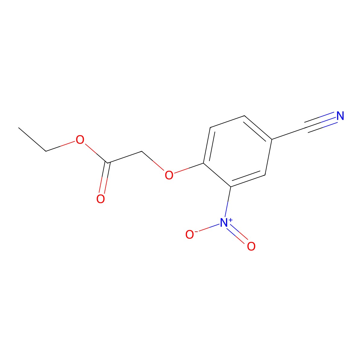 (4-Cyano-2-nitro-phenoxy)-acetic acid ethyl ester molecular structure, CAS 55197-32-5