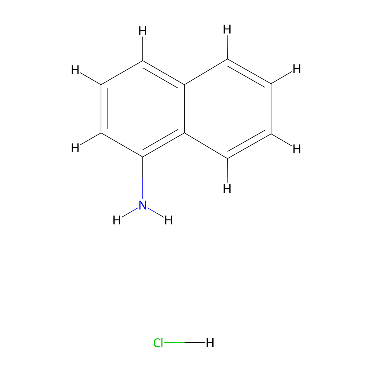 1-Naphthalenamine, hydrochloride (1:1) molecular structure, CAS 552-46-5