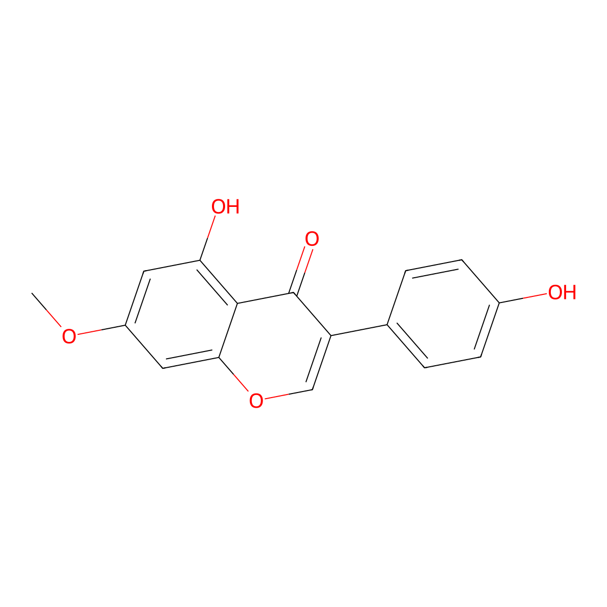 Prunetin molecular structure, CAS 552-59-0