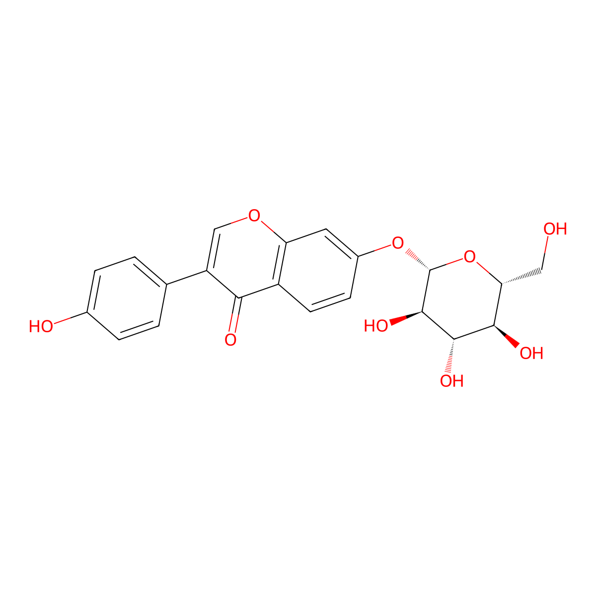 Daidzin molecular structure, CAS 552-66-9