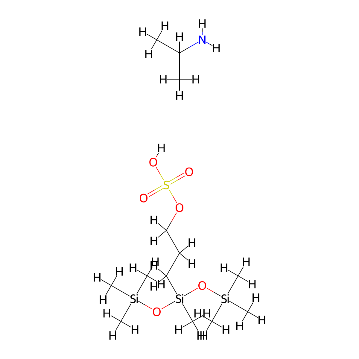 1-Propanol, 3-(1,3,3,3-tetramethyl-1-((trimethylsilyl)oxy)-1-disiloxanyl)-, 1-(hydrogen sulfate), compd. with 2-propanamine (1:1) molecular structure, CAS 5520-20-7