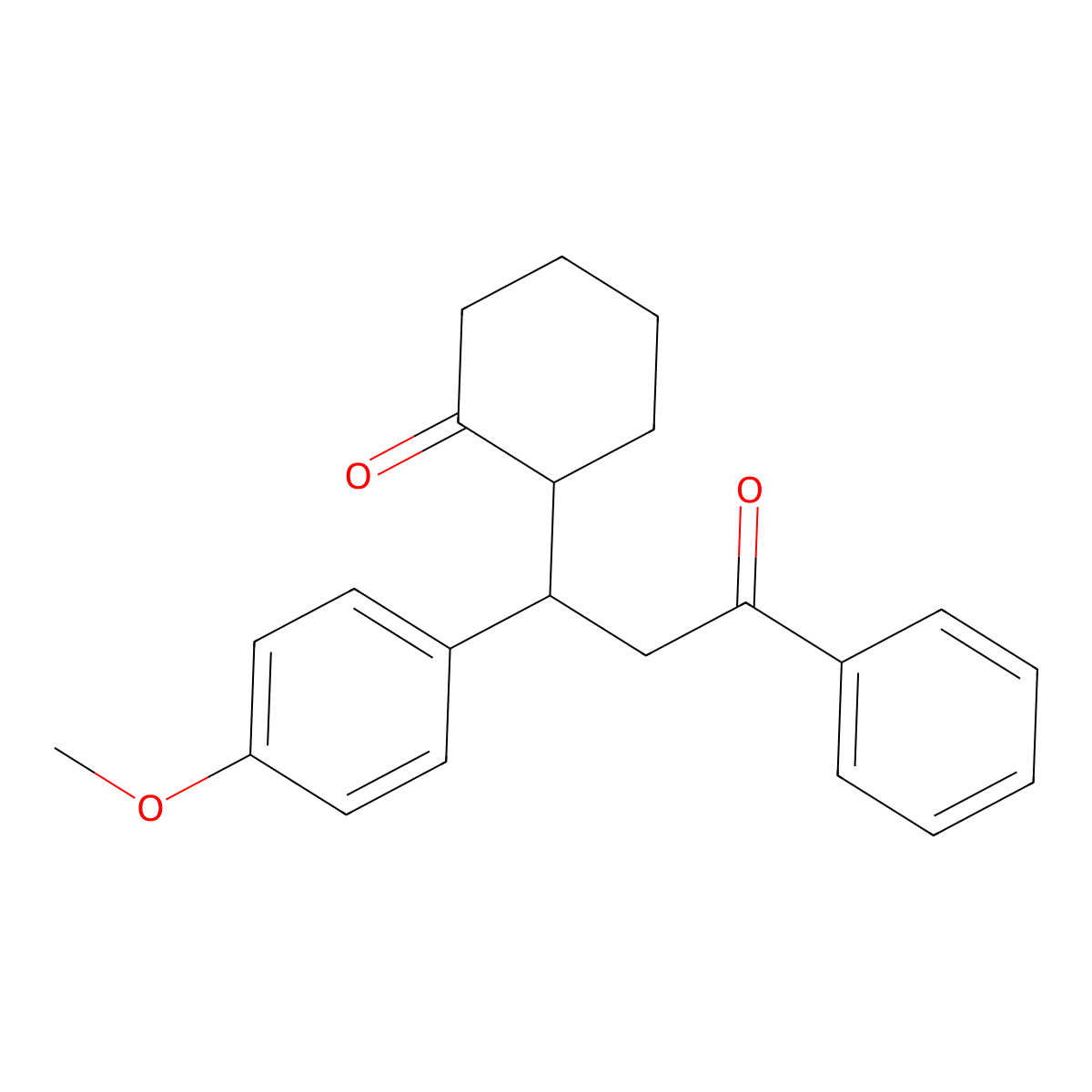 2-[1-(4-Methoxyphenyl)-3-oxo-3-phenylpropyl]cyclohexanone molecular structure, CAS 5520-88-7