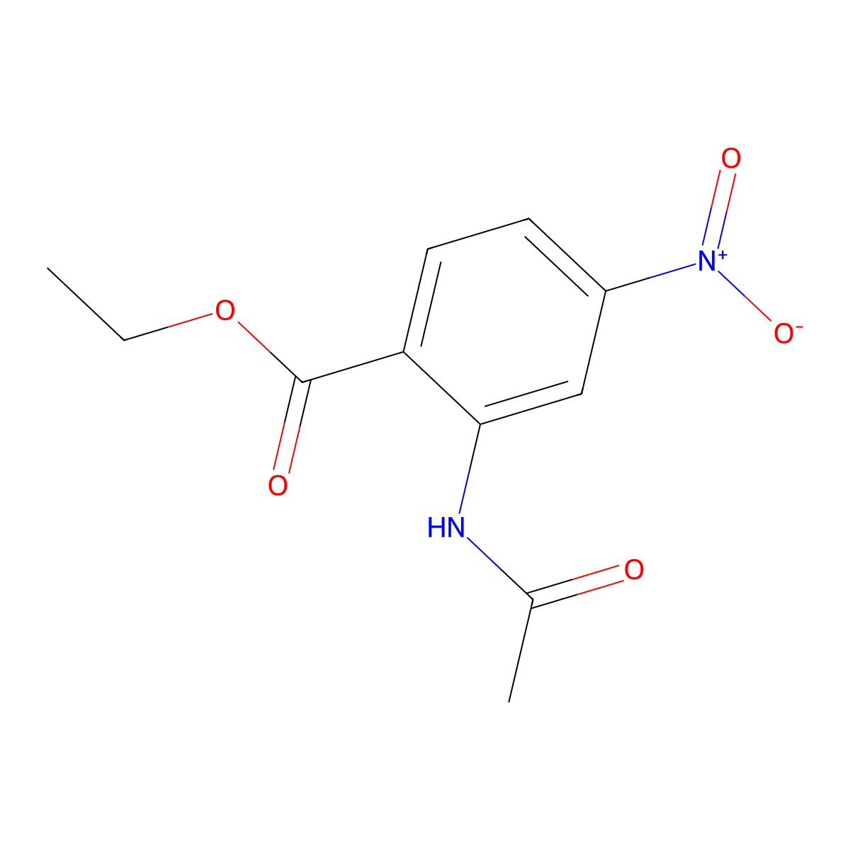 Ethyl 2-(acetylamino)-4-nitrobenzoate molecular structure, CAS 55204-25-6