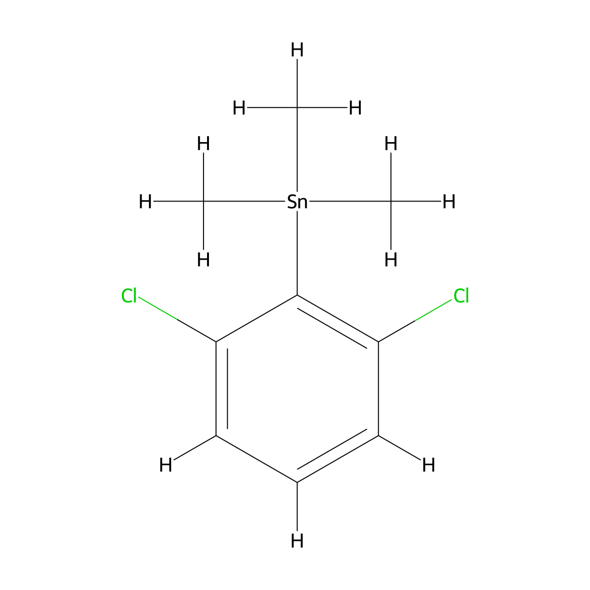 (2,6-Dichlorophenyl)(trimethyl)stannane molecular structure, CAS 55204-78-9