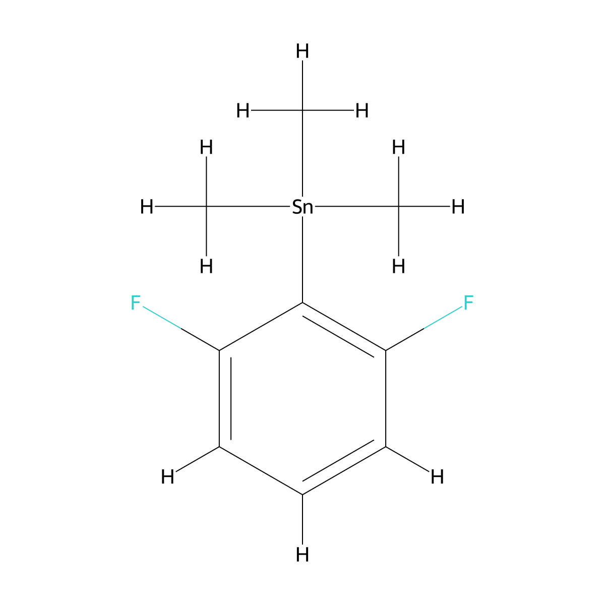 Stannane, (2,6-difluorophenyl)trimethyl- molecular structure, CAS 55204-79-0