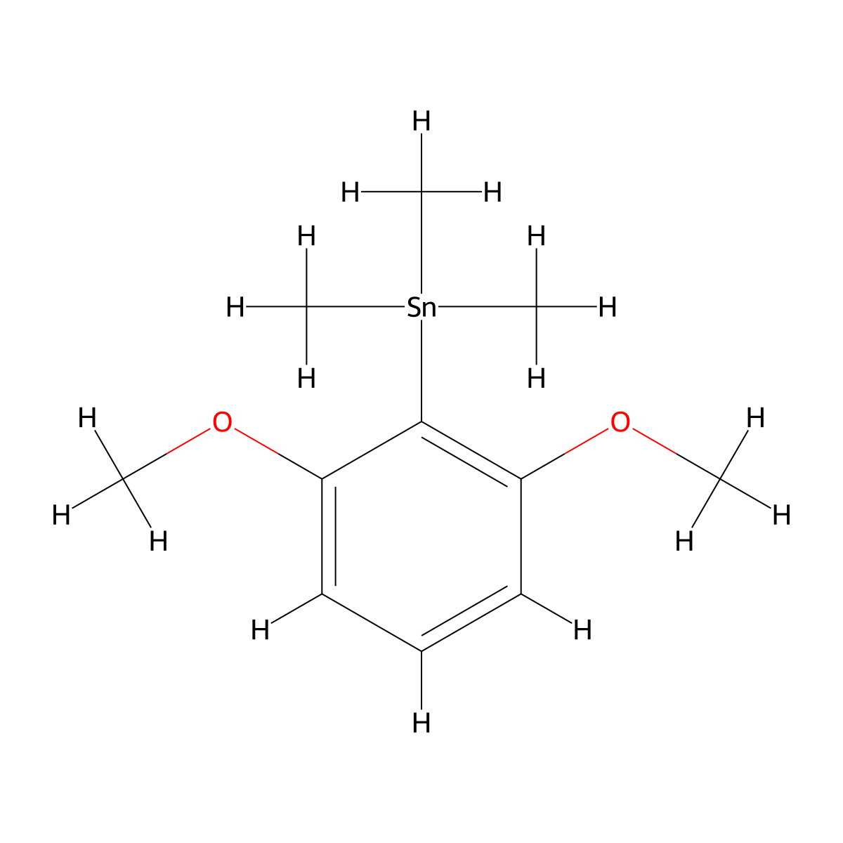 (2,6-Dimethoxyphenyl)(trimethyl)stannane molecular structure, CAS 55204-81-4