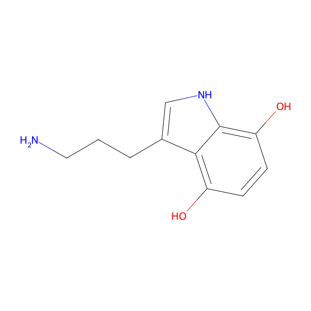 Indole-4,7-diol, 3-(2-aminopropyl)- molecular structure, CAS 55206-17-2
