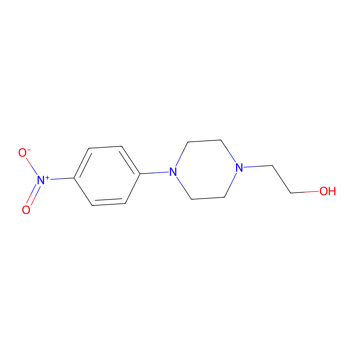 2-(4-(4-Nitrophenyl)piperazin-1-yl)ethanol molecular structure, CAS 5521-38-0