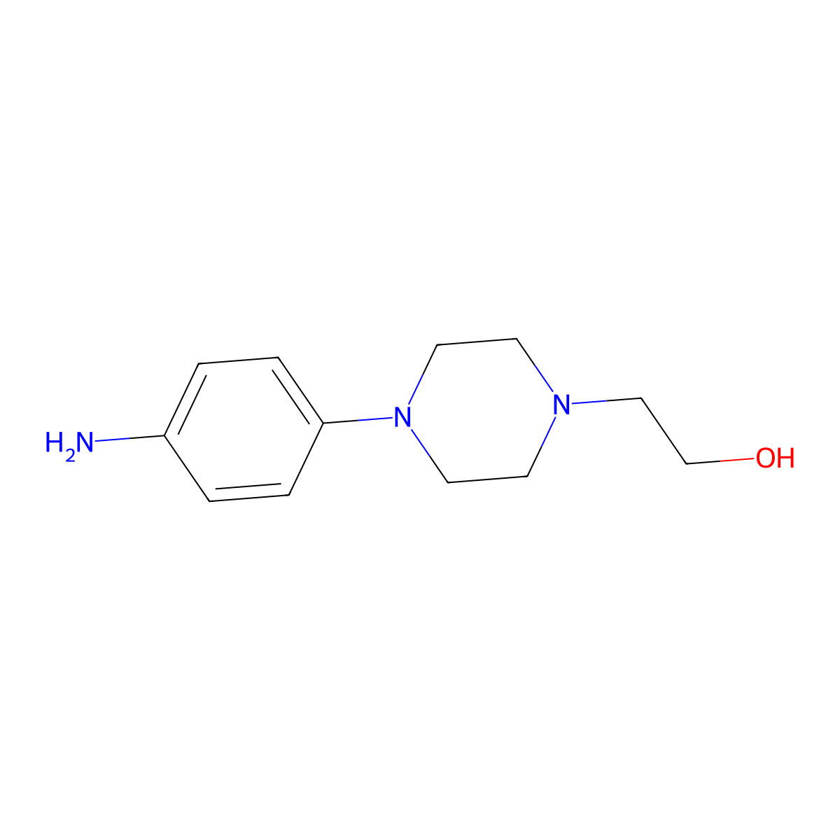 2-(4-(4-Aminophenyl)piperazin-1-yl)ethan-1-ol molecular structure, CAS 5521-39-1