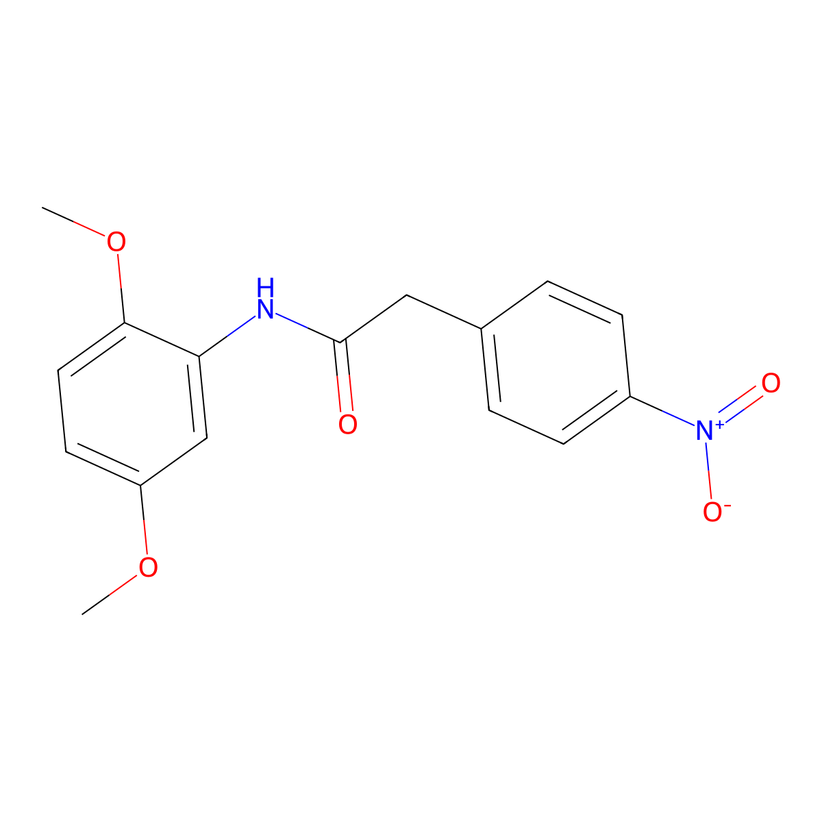 N-(2,5-dimethoxyphenyl)-2-(4-nitrophenyl)acetamide molecular structure, CAS 5521-50-6