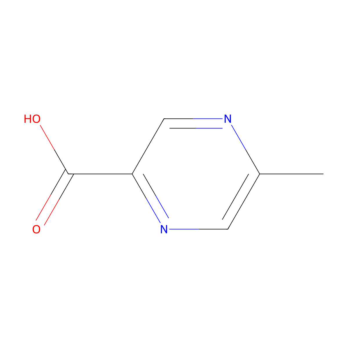 5-Methyl-2-pyrazinecarboxylic acid molecular structure, CAS 5521-55-1