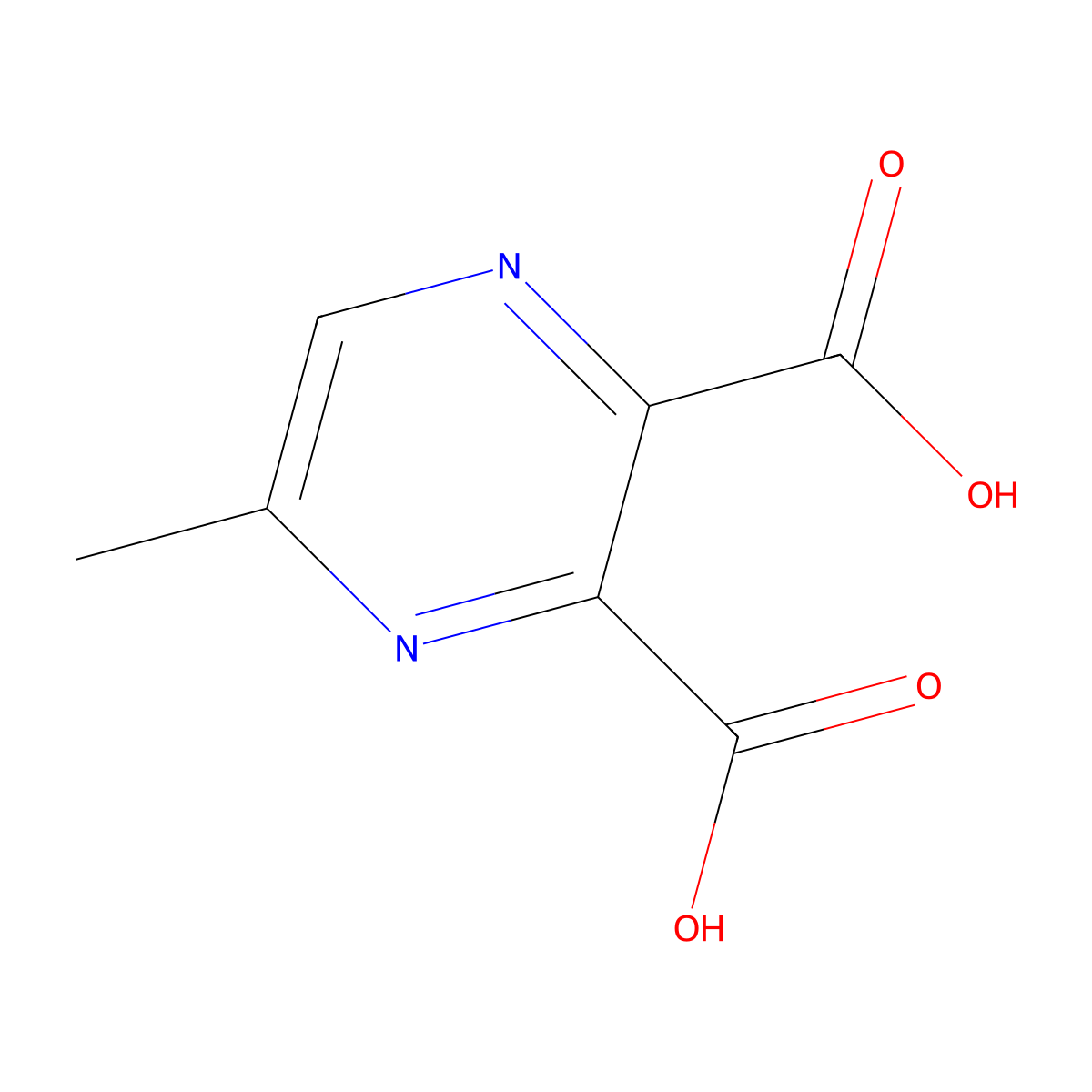 5-Methylpyrazine-2,3-dicarboxylic acid molecular structure, CAS 5521-60-8
