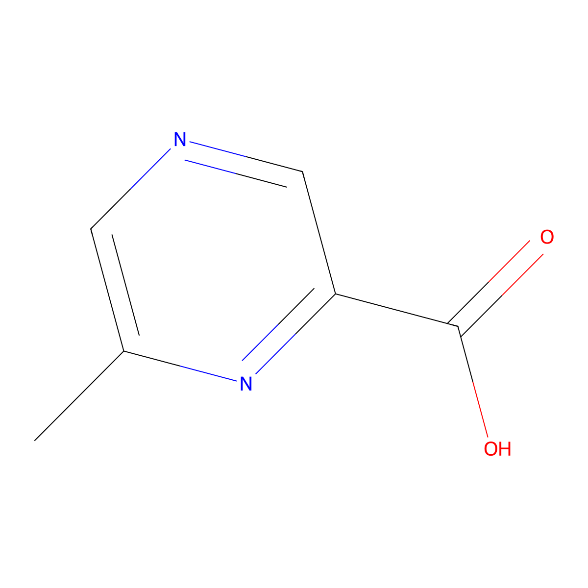 6-Methylpyrazine-2-carboxylic acid molecular structure, CAS 5521-61-9