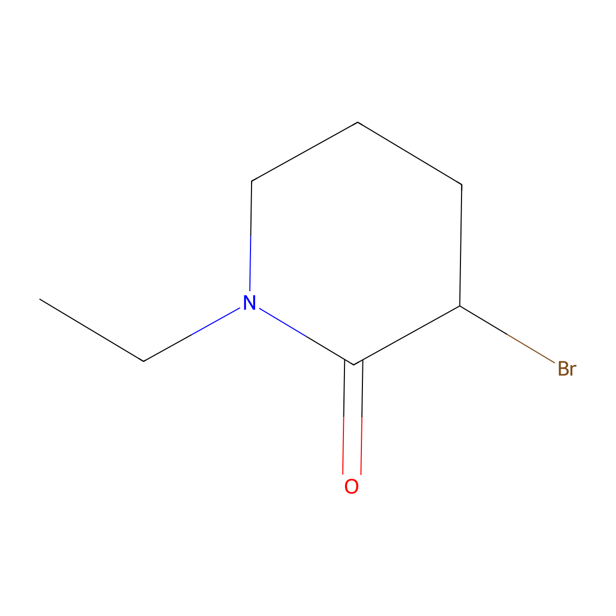 3-Bromo-1-ethylpiperidin-2-one molecular structure, CAS 55210-83-8