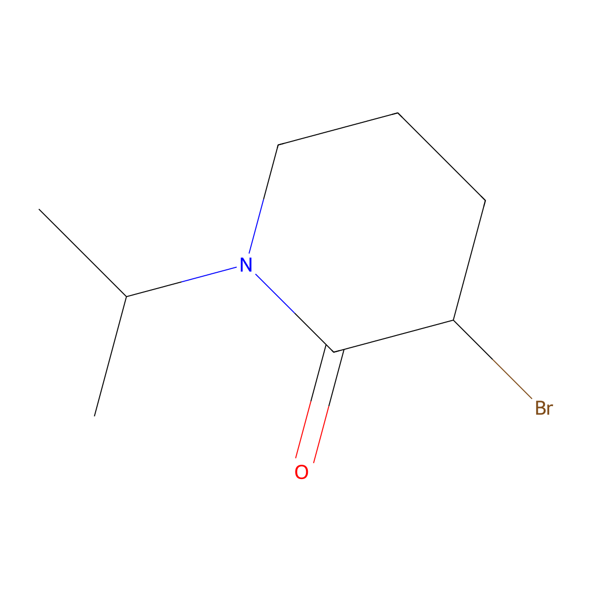 3-Bromo-1-(propan-2-yl)piperidin-2-one molecular structure, CAS 55210-88-3