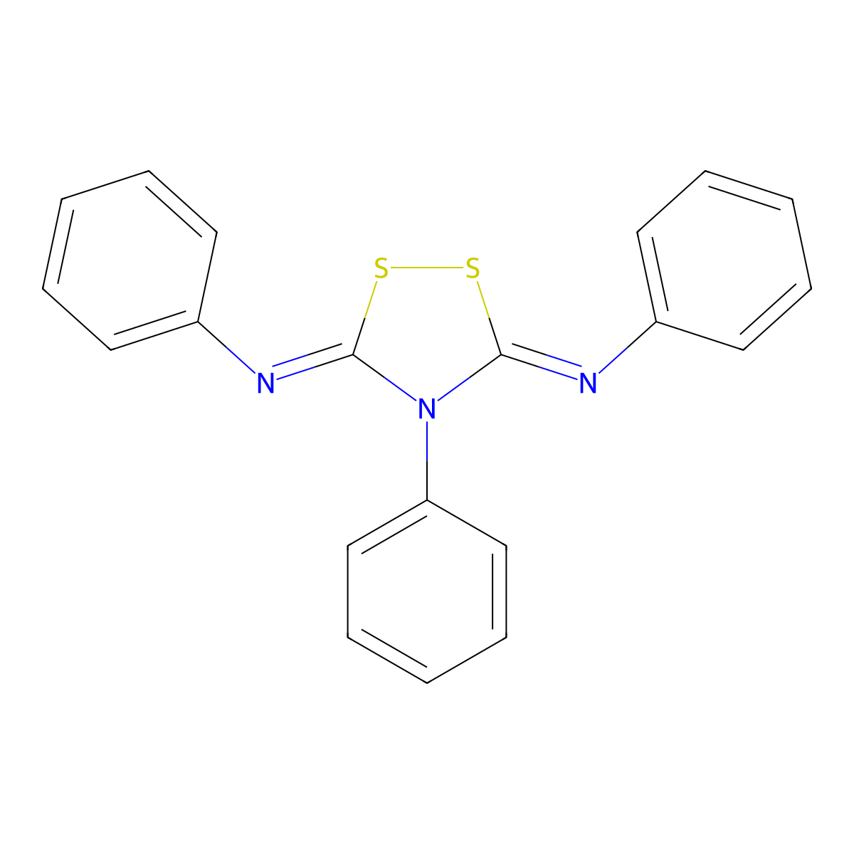 3-N,5-N,4-triphenyl-1,2,4-dithiazolidine-3,5-diimine molecular structure, CAS 55211-01-3