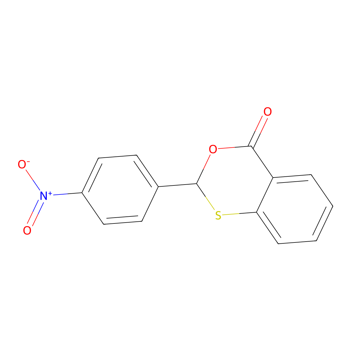 2-(4-nitrophenyl)-4H-3,1-benzoxathiin-4-one molecular structure, CAS 55211-73-9