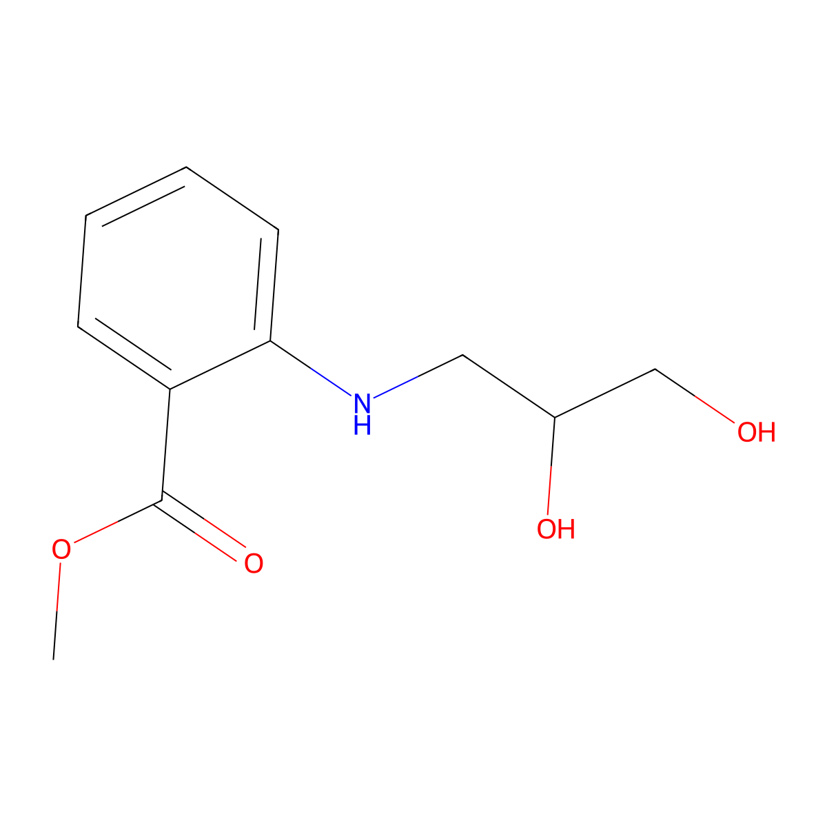 Benzoic acid, 2-((2,3-dihydroxypropyl)amino)-, methyl ester molecular structure, CAS 55212-11-8