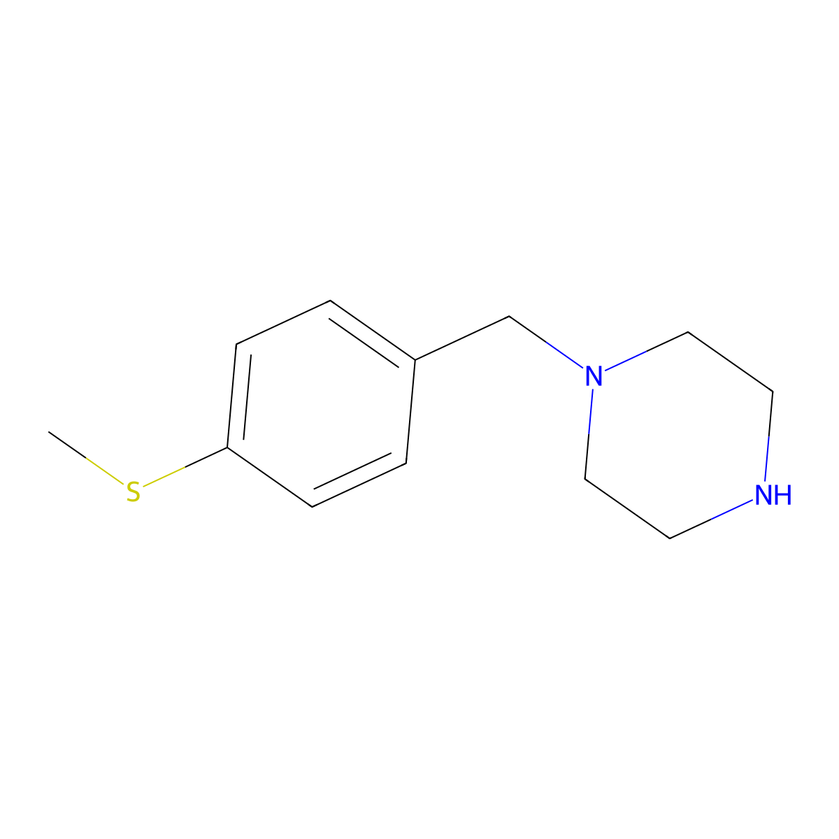 1-[4-(Methylthio)benzyl]piperazine molecular structure, CAS 55212-35-6