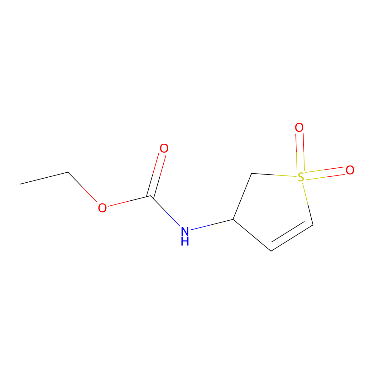 Ethyl (1,1-dioxido-2,3-dihydrothiophen-3-yl)carbamate molecular structure, CAS 55212-69-6