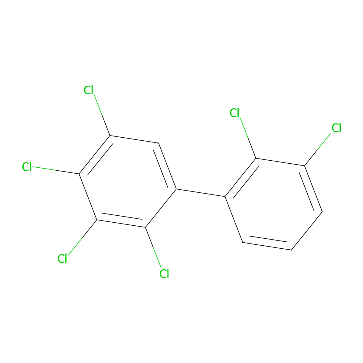 2,2',3,3',4,5-Hexachlorobiphenyl molecular structure, CAS 55215-18-4