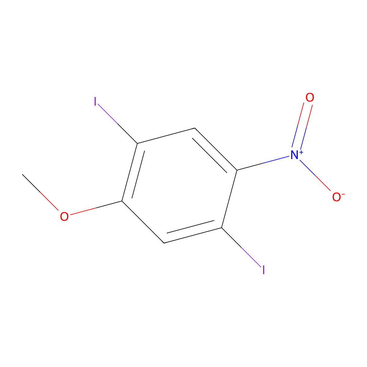 1,4-Diiodo-2-methoxy-5-nitrobenzene molecular structure, CAS 55215-55-9