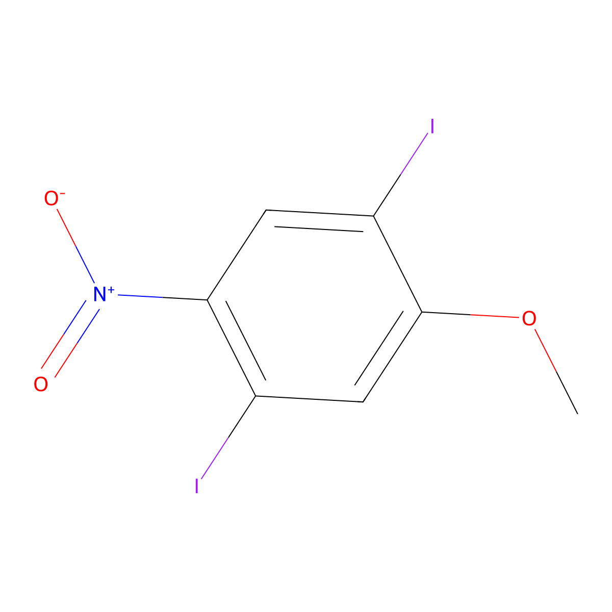 1,4-Diiodo-2-methoxy-5-nitrobenzene molecular structure, CAS 55215-55-9