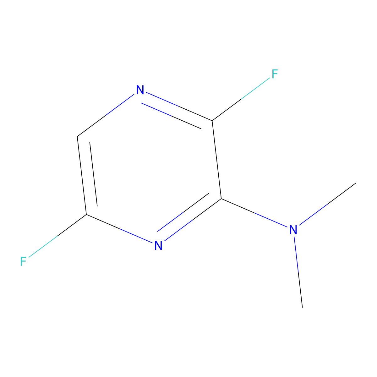 3,6-Difluoro-N,N-dimethylpyrazin-2-amine molecular structure, CAS 55215-63-9