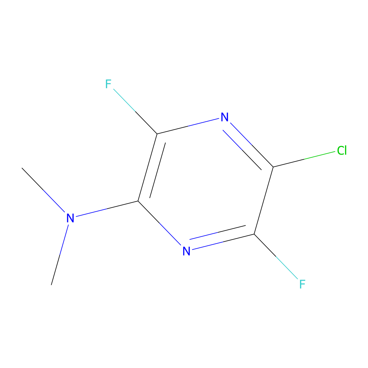 5-Chloro-3,6-difluoro-N,N-dimethylpyrazin-2-amine molecular structure, CAS 55215-64-0