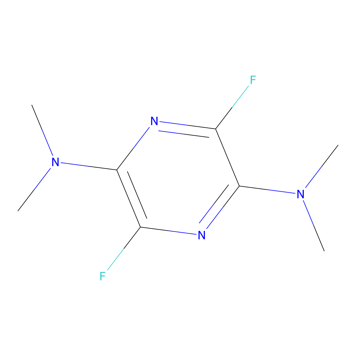 3,6-Difluoro-N2,N2,N5,N5-tetramethylpyrazine-2,5-diamine molecular structure, CAS 55215-70-8