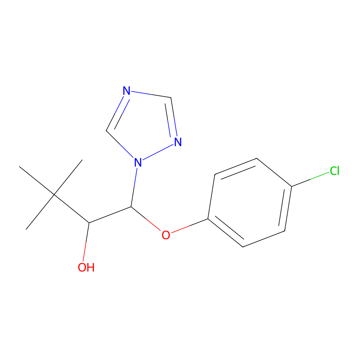Triadimenol molecular structure, CAS 55219-65-3