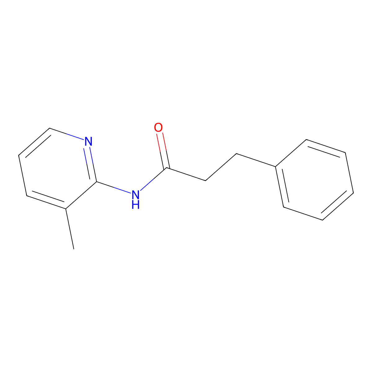 N-(3-methylpyridin-2-yl)-3-phenylpropanamide molecular structure, CAS 5522-48-5